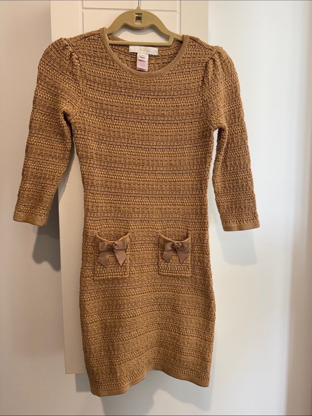 Lilly Pulitzer Camel Knit Pocket Dress with Bows